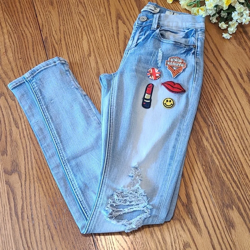 Indigo Rein Forever Jeans - Patches - Size 1 - Picture 2 of 9